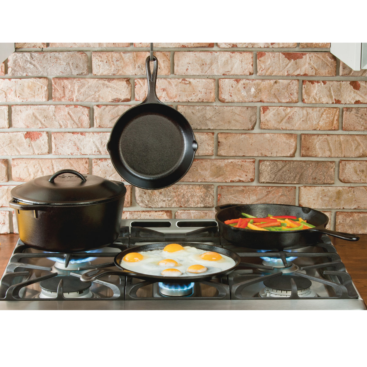 Lodge Seasoned Cast Iron 5 Piece Cookware Set